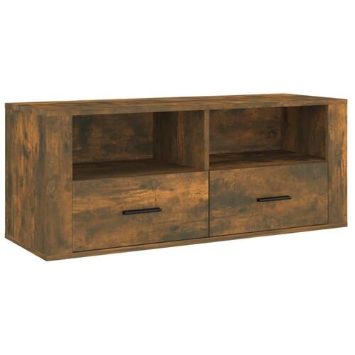 Tv-bord 100x35x40 cm konstrueret træ røget egetræsfarve