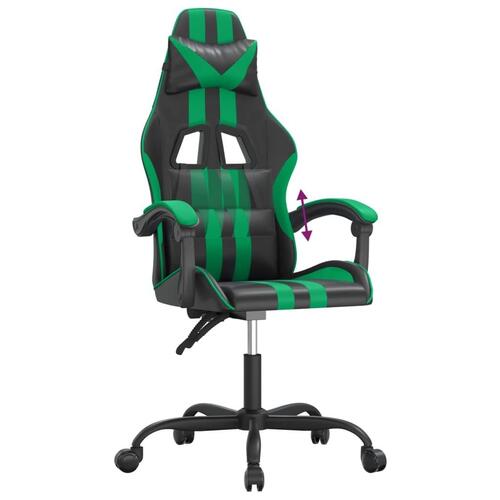 Gamingstol kunstlæder sort og grøn