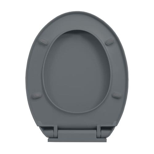 Toiletsæde med soft close og quick release-funktion oval grå