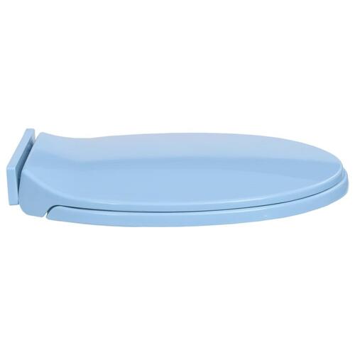 Soft close toiletsæde oval blå