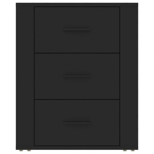 Sengebord 50x36x60 cm konstrueret træ sort