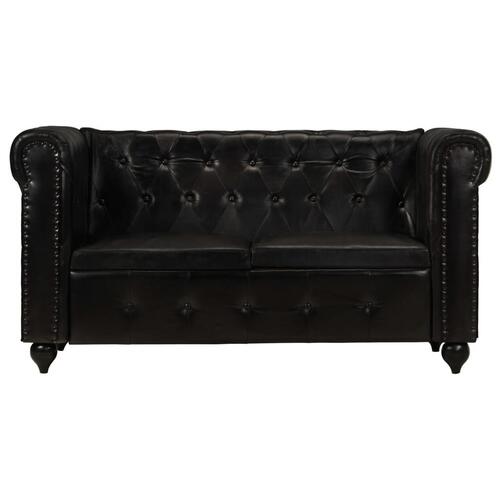 2-personers chesterfieldsofa ægte læder sofa
