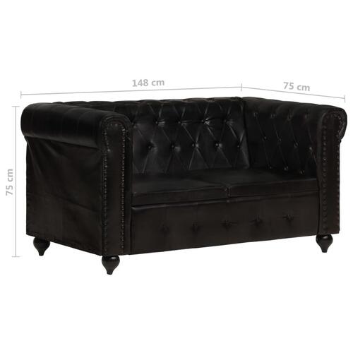 2-personers chesterfieldsofa ægte læder sofa