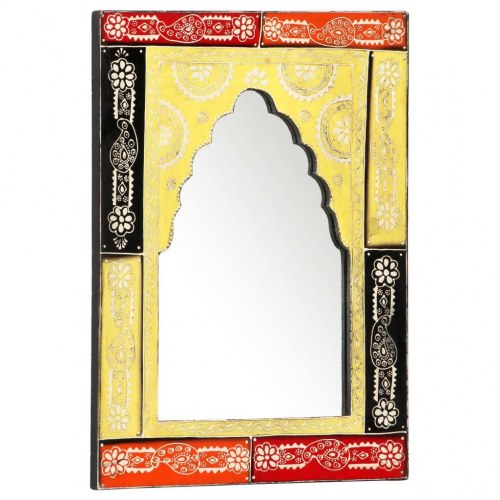 Håndmalet spejl 40x55 cm massivt mangotræ