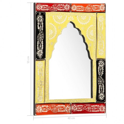 Håndmalet spejl 40x55 cm massivt mangotræ