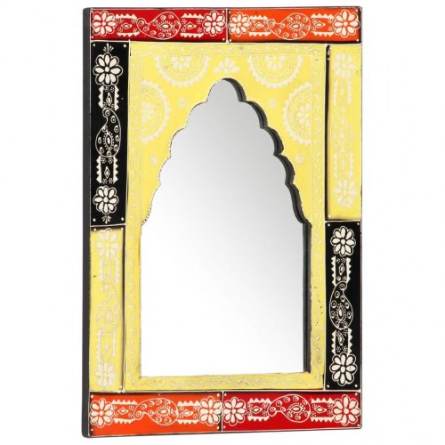 Håndmalet spejl 40x55 cm massivt mangotræ