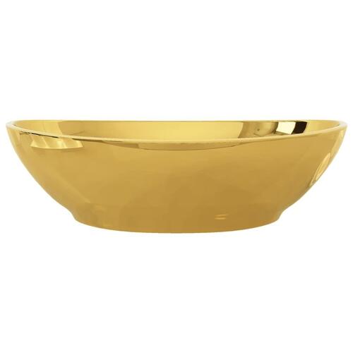 Håndvask 40 x 33 x 13,5 cm keramik guldfarvet