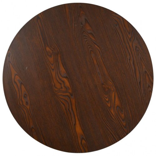 Bistrobord Ø80 cm - MDF mørkebrun med sort stel