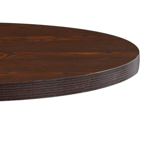 Bistrobord Ø80 cm - MDF mørkebrun med sort stel