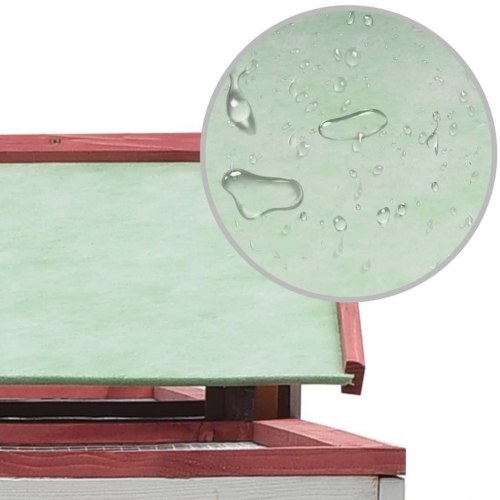 Kaninbur 310x70x87 cm massivt fyrretræ og grantræ rød