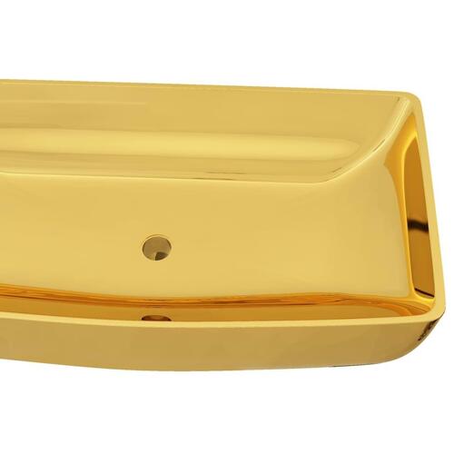Håndvask 71 x 38 x 13,5 cm keramik guldfarvet