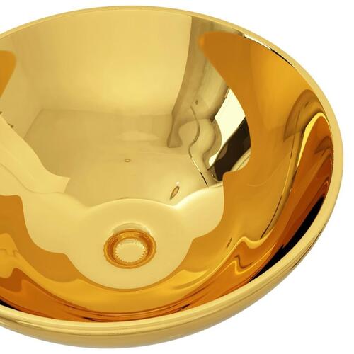 Håndvask 32,5 x 14 cm keramik guldfarvet