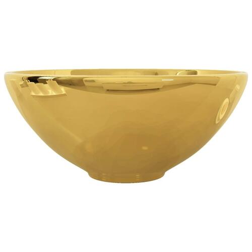 Håndvask 32,5 x 14 cm keramik guldfarvet