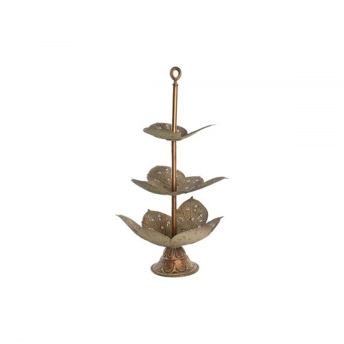 Frugtskål i gylden metal - 3-lags stativ 42 x 42 x 80 cm