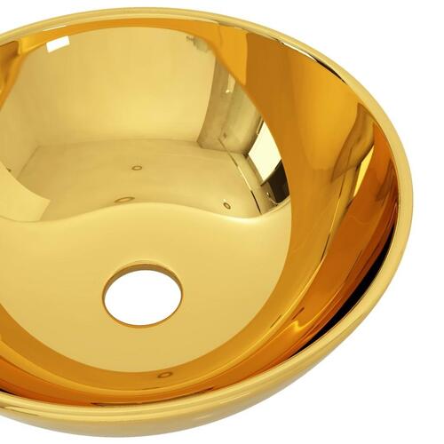 Håndvask 28 x 10 cm keramik guldfarvet