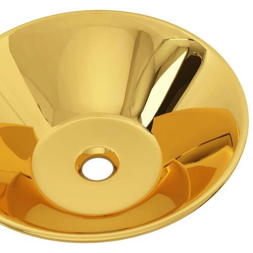 Håndvask 42 x 14 cm keramik guldfarvet