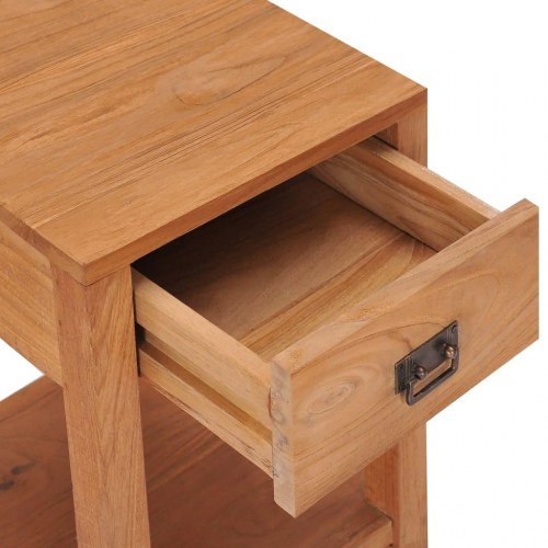 Sengebord 35x35x50 cm massivt teaktræ