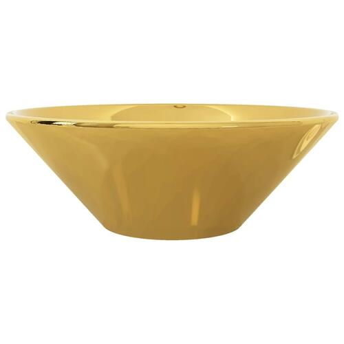 Håndvask 42 x 14 cm keramik guldfarvet