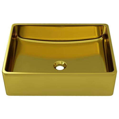 Håndvask 41 x 30 x 12 cm keramik guldfarvet
