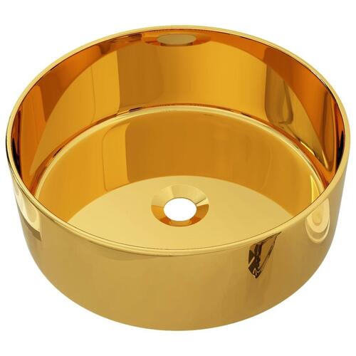 Håndvask 40 x 15 cm keramik guldfarvet