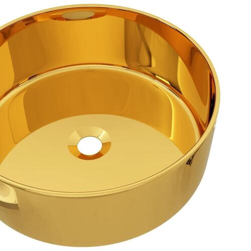 Håndvask 40 x 15 cm keramik guldfarvet