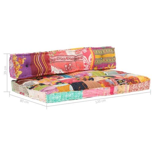 Hynde til pallesofa stof patchwork flerfarvet