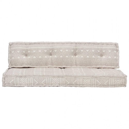 Hynde til pallesofa stof patchwork lysebrun