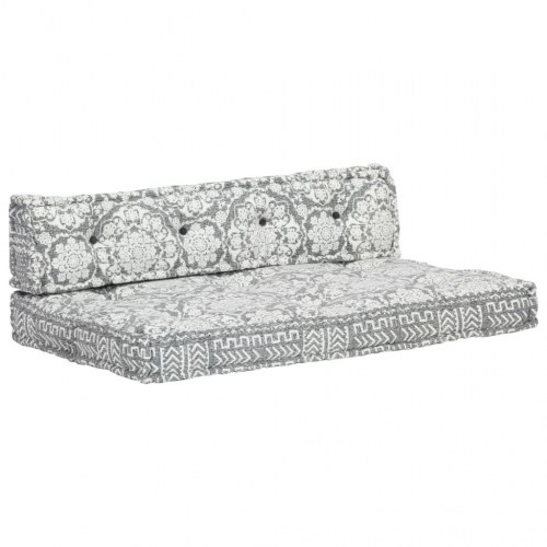 Hynde til pallesofa stof patchwork lysegrå
