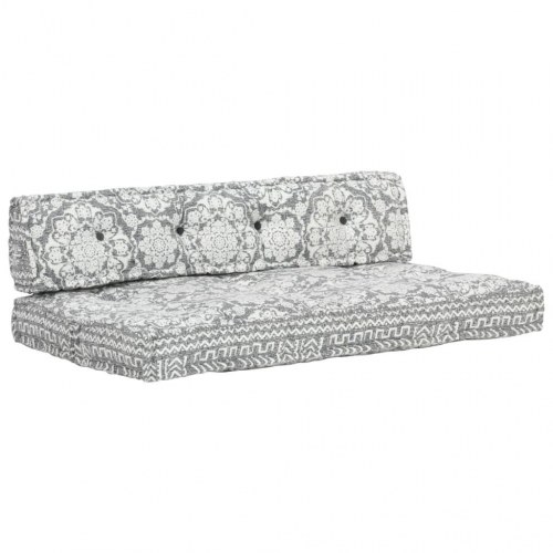 Hynde til pallesofa stof patchwork lysegrå