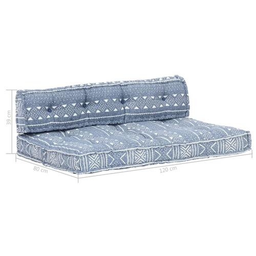 Hynde til pallesofa stof patchwork indigo