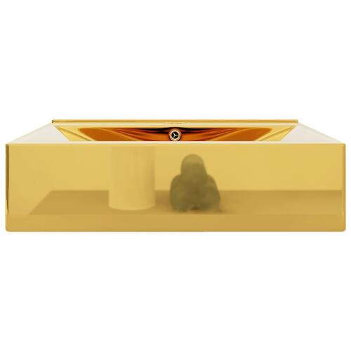 Håndvask med overløb 60x46x16 cm keramik guldfarvet