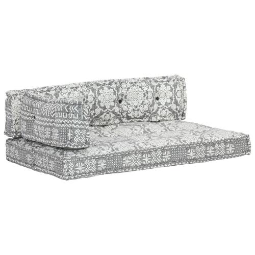 Hynde til pallesofa stof patchwork lysegrå