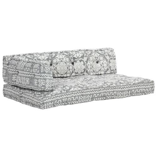 Hynde til pallesofa stof patchwork lysegrå