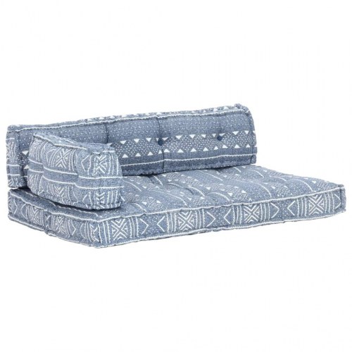 Hynde til pallesofa stof patchwork indigo