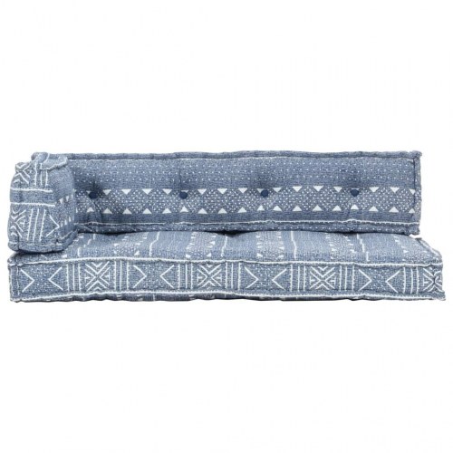 Hynde til pallesofa stof patchwork indigo