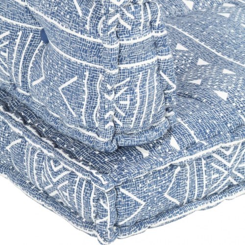 Hynde til pallesofa stof patchwork indigo