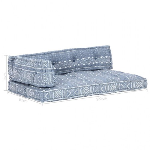 Hynde til pallesofa stof patchwork indigo