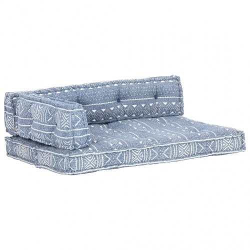 Hynde til pallesofa stof patchwork indigo