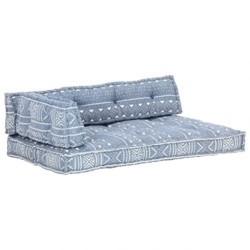 Hynde til pallesofa stof patchwork indigo
