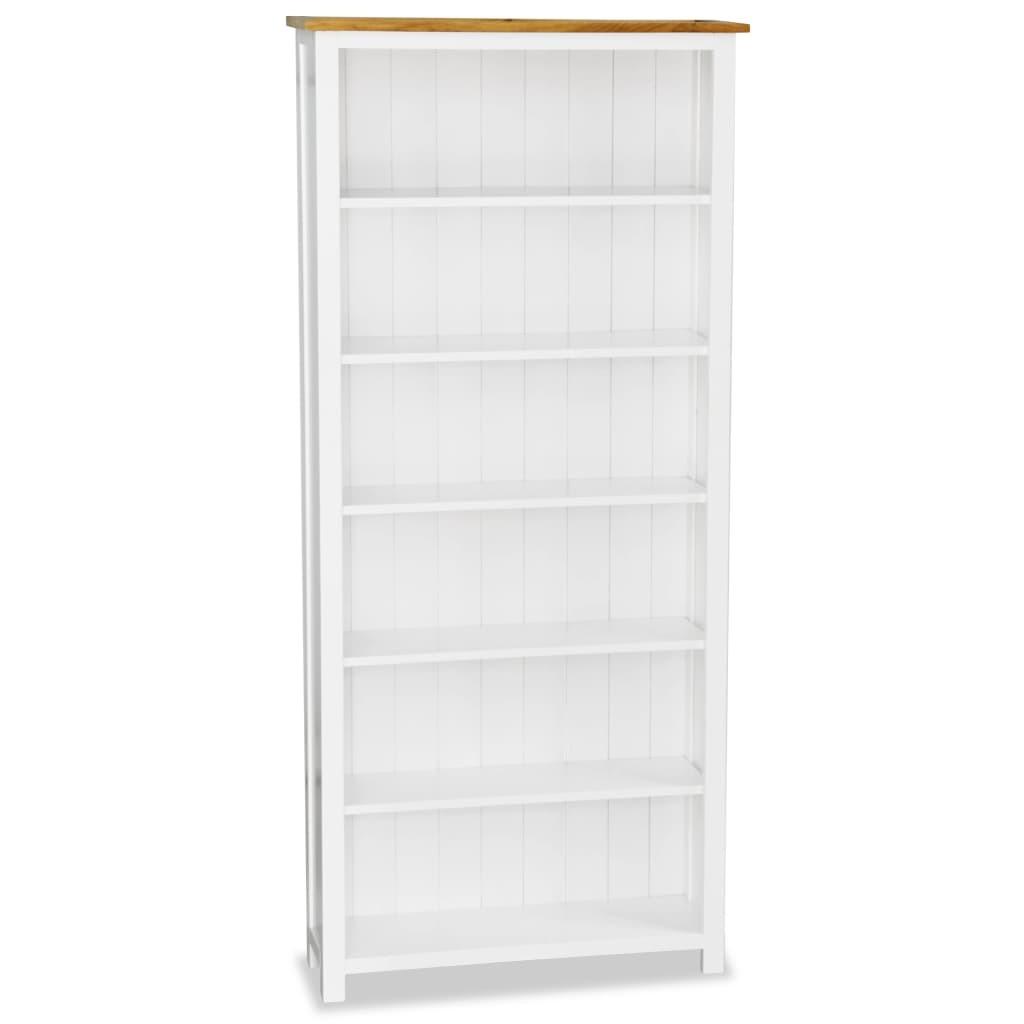 Bogreol 80x22,5x170 cm 6 hylder massivt egetræ