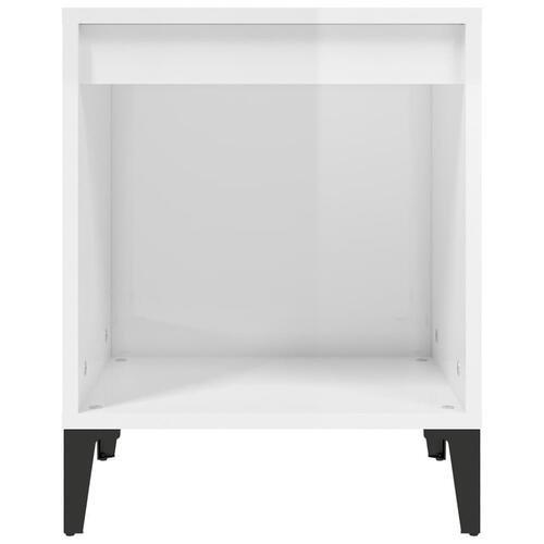 Sengebord 40x35x50 cm hvid højglans