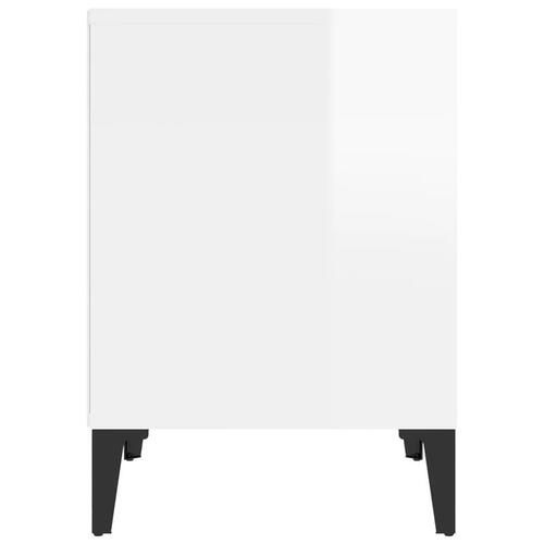 Sengebord 40x35x50 cm hvid højglans