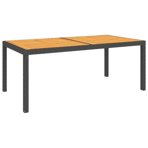 Udendørs spisebordssæt 5 dele med hynder polyrattan sort