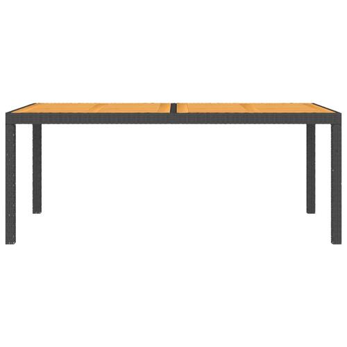 Udendørs spisebordssæt 7 dele med hynder polyrattan sort