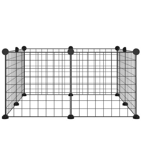 8-panels kæledyrsindhegning 35x35 cm stål sort