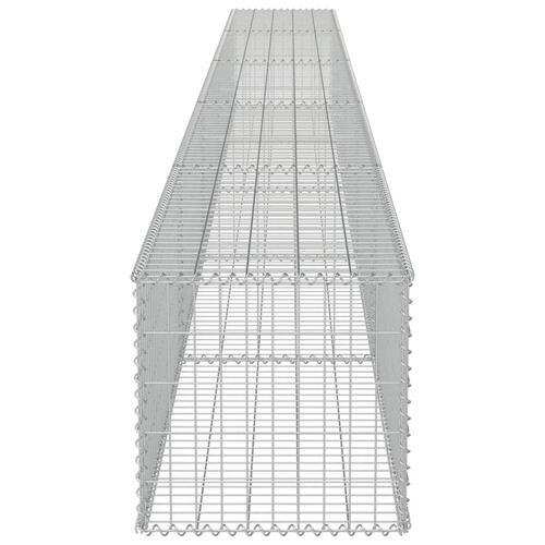 Gabionvæg med dæksler galvaniseret stål 600 x 50 x 50 cm