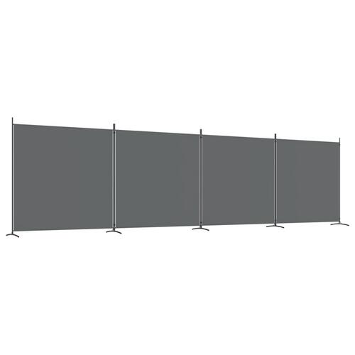4-panels rumdeler 698x180 cm stof antracitgrå