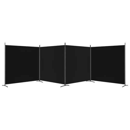 4-panels rumdeler 698x180 cm stof sort