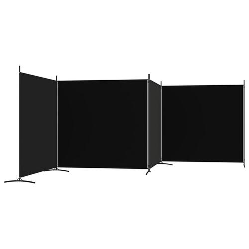 4-panels rumdeler 698x180 cm stof sort