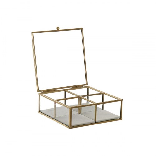 Smykkeskrin - , grøn/lysegrå, metal/krystal, 15 × 15 × 5,5 cm (2 stk.)